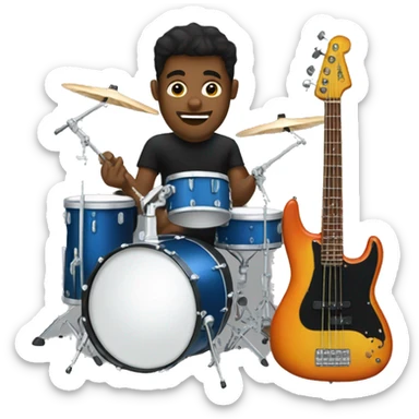 drums bass guiter keyboard sticker