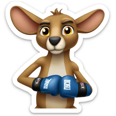 Kangroo wear boxing gloves  sticker