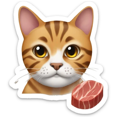 Cat, bengal, eat meat sticker
