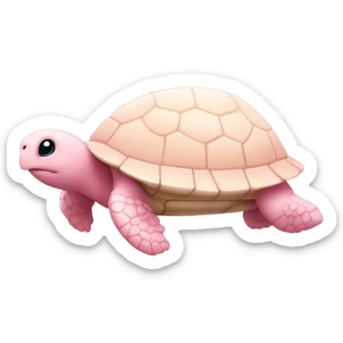 light pink turtle with a bow sticker