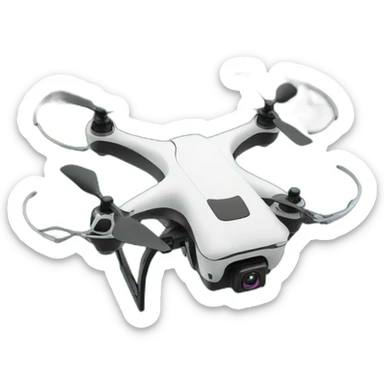 drone with a Huge cam fly over a lake sticker