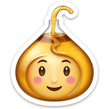 small swirl of pale golden syrup, glossy and thick, no jar or extras, soft lighting, subtle shadows, emoji scale sticker