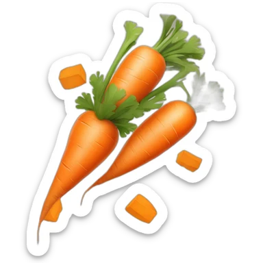 one carrot-colored New Year's gift sticker