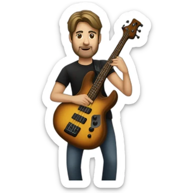 Christian Bazzucchi playing bass sticker