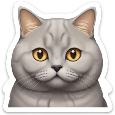 Silver golden British shorthair cat with thick dense coat sticker