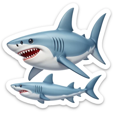 A shark with a pair of shoes sticker