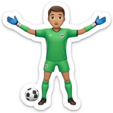 soccer goalkeeper full body and football boots arms out sticker
