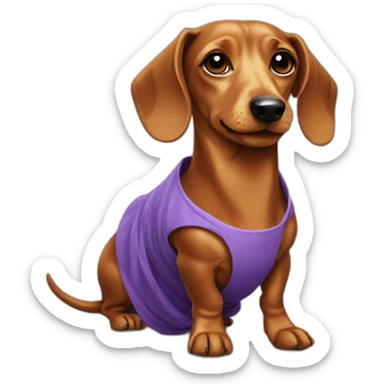 Dachshund whith dress sticker