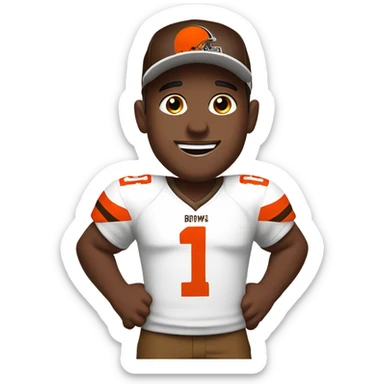 White Cleveland browns fan  sticker