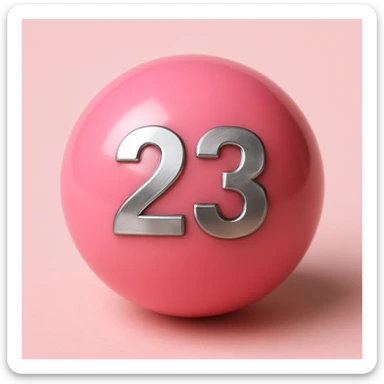 Make the number 23 metallic on the pink billiard ball sticker