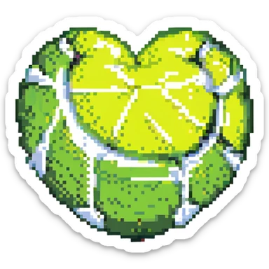 tennis ball shaped like a heart sticker