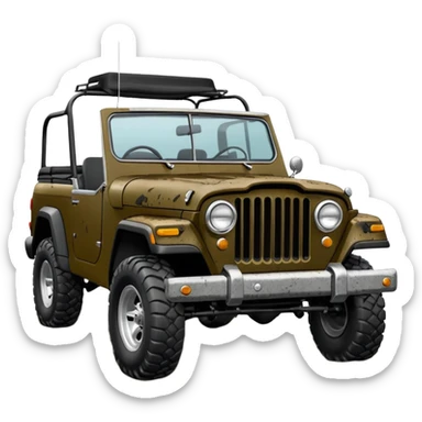 jeepster commando without top with straight flat hood sticker