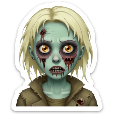 Zombie girl with a septum piercing sticker