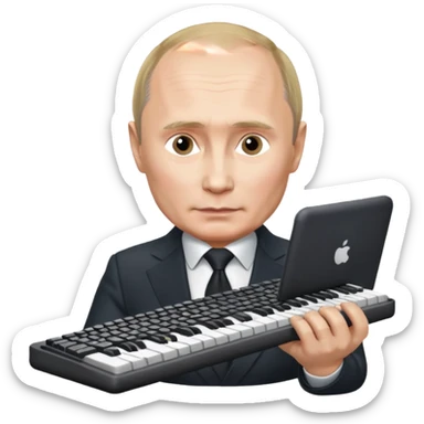 Putin with keyboard sticker
