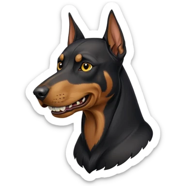 Doberman with golden teeth  sticker