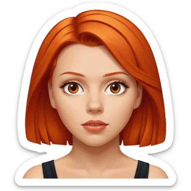 scarlett johansson, orange red sticker