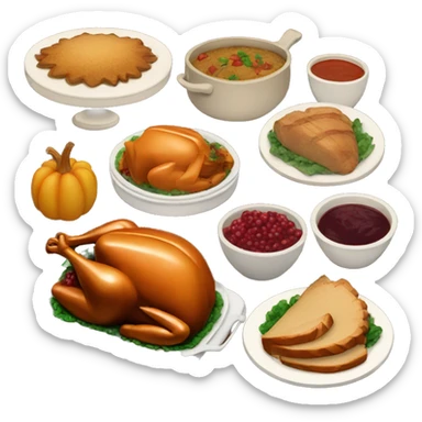 Thanksgiving food sticker