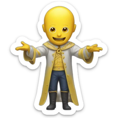 yellow man with magic topper sticker