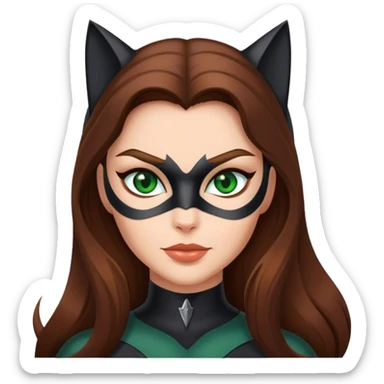  Catwoman with long Brown hair and Green eyes sticker