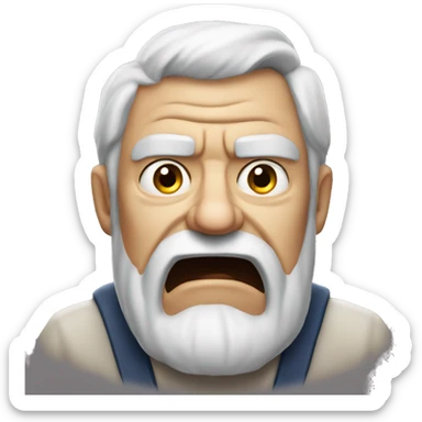 angry old randpa gamer sticker