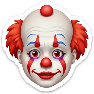 sad unhappy clown sticker