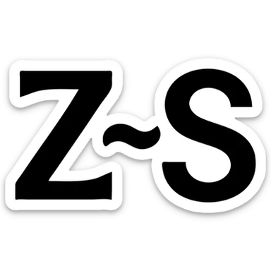 bold geometric icon style of the letters 𝒁~𝑺, simple and striking, no background sticker