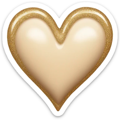 Beige heart sparkly sticker