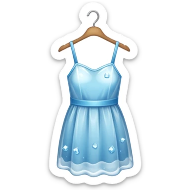 dress with hanger inside ice cube sticker
