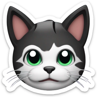 EvilLarry looking freaky same exact emoji but with cat ears and black skin sticker