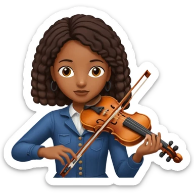 black girl playing violin sticker