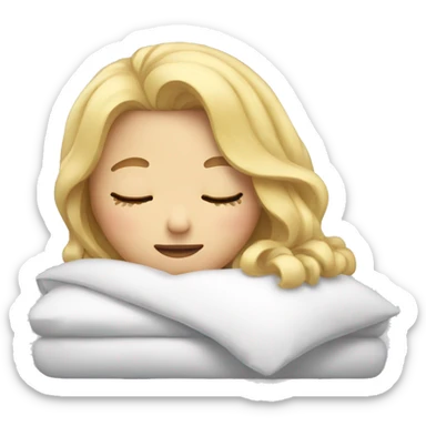 Blonde girl sleeping sticker