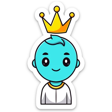 god mode avatar with glowing aura and crown sticker