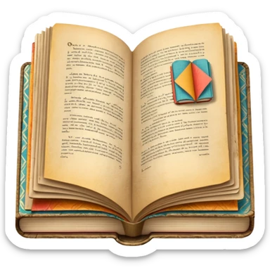 an open book with wallpaper samples. sticker