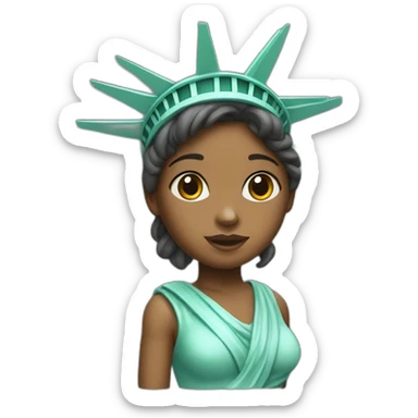 cute girl statue of liberty sticker