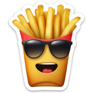 french fry with sunglasses  sticker