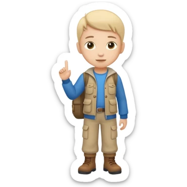 a cute math adventurer, wearing basic clothes, full body sticker