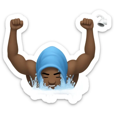 Doing pushups in the shower sticker