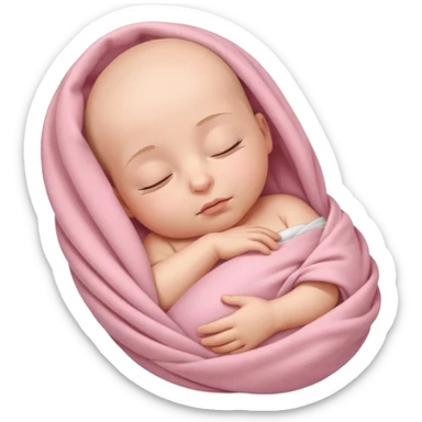 Newborn sleeping baby wrapped in a light pink blanket  sticker