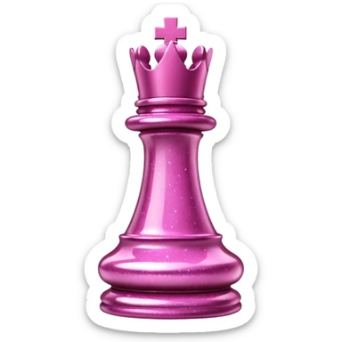 pink glitter chess piece rook sticker