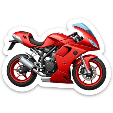 sports motorcycle lying on the ground sticker