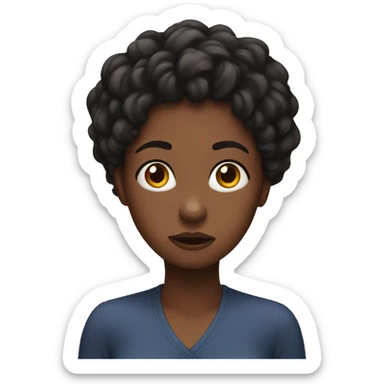Confused black girl sticker
