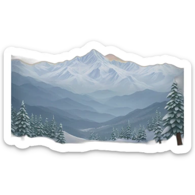 paisaje de montañas en invierno sticker
