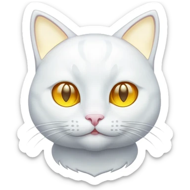 white cat luminous sticker