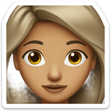 Brunette with olive skin color and brown eyes sticker