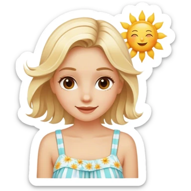 Blond girl on an aesthetic beach sticker