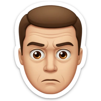 man with a disgusted face sticker