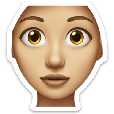 blonde woman with sugar under her nose and huge eyes  sticker