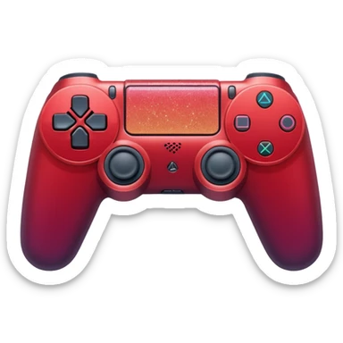 red ombre PlayStation console with glitter sticker