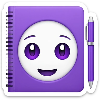 journal white and purple sticker