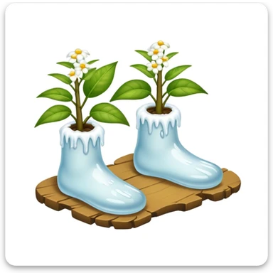 due piante dei piedi ricoperte di linfa bianca sticker